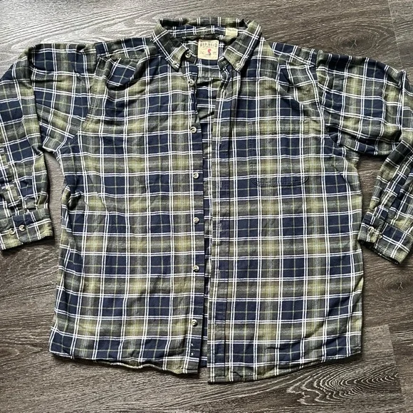 Abercrombie & Fitch Green and Blue Casual Button Down Shirt - Picture 1 of 6